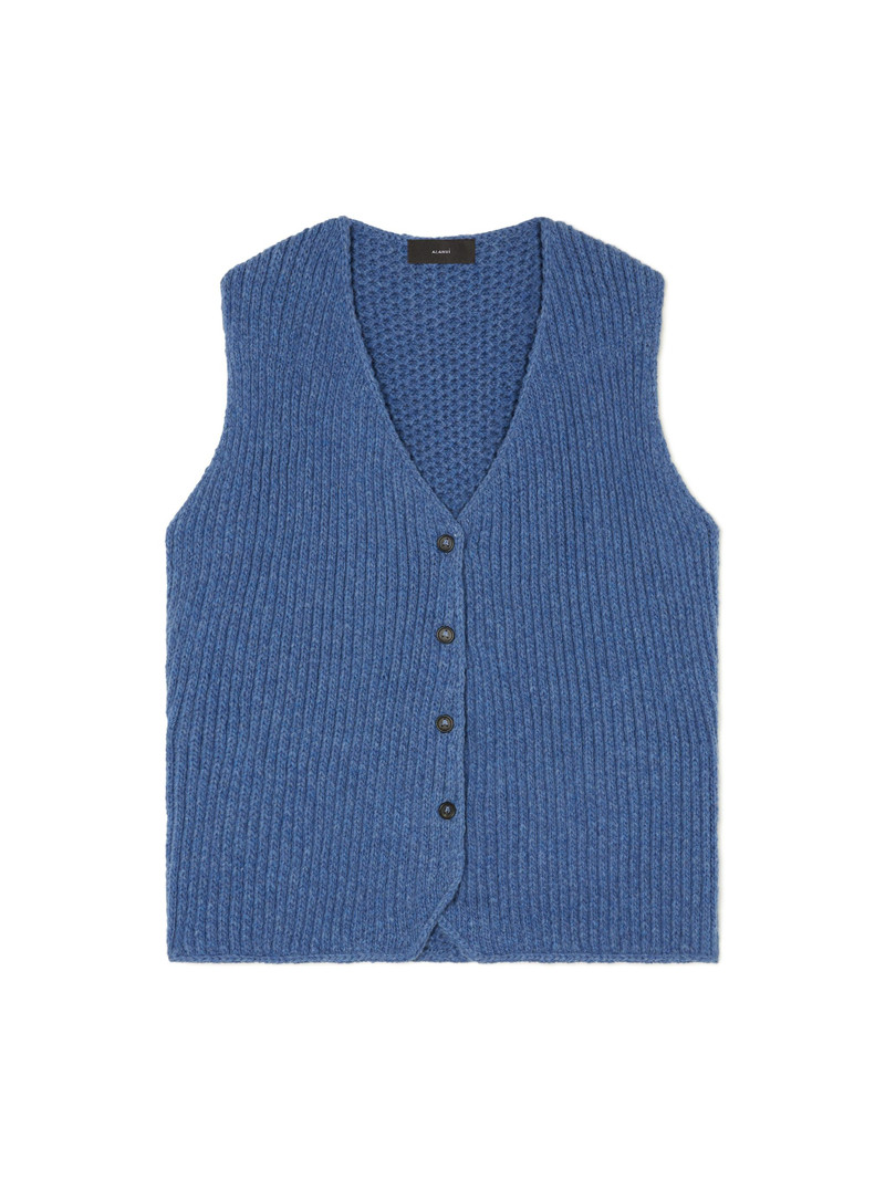 Alanui Knitted Ribbed Denim-No-Denim Vest outlook