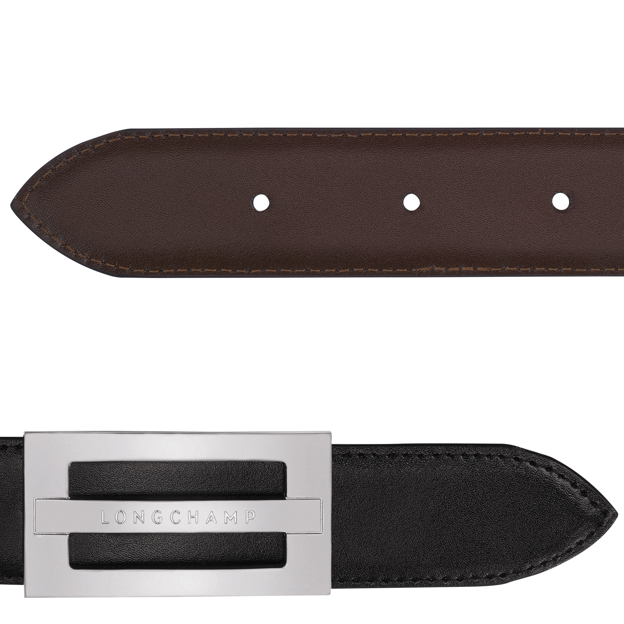 Delta Box Men's belt Black/Mocha - Leather - 2