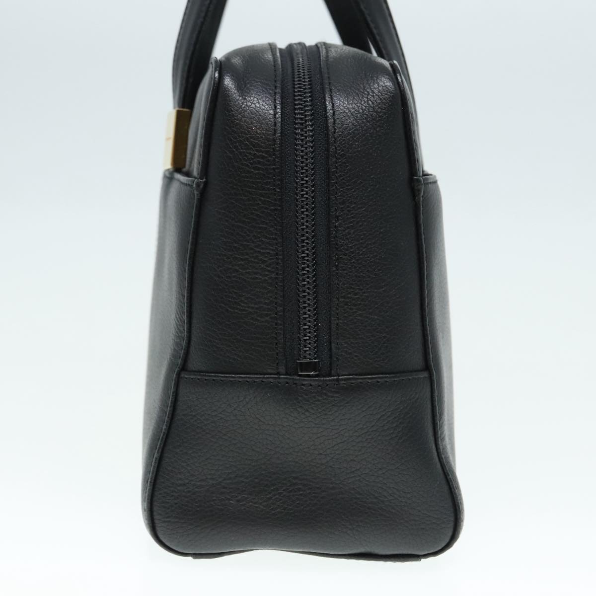 Burberry Hand Bag Leather Black Gold - 4