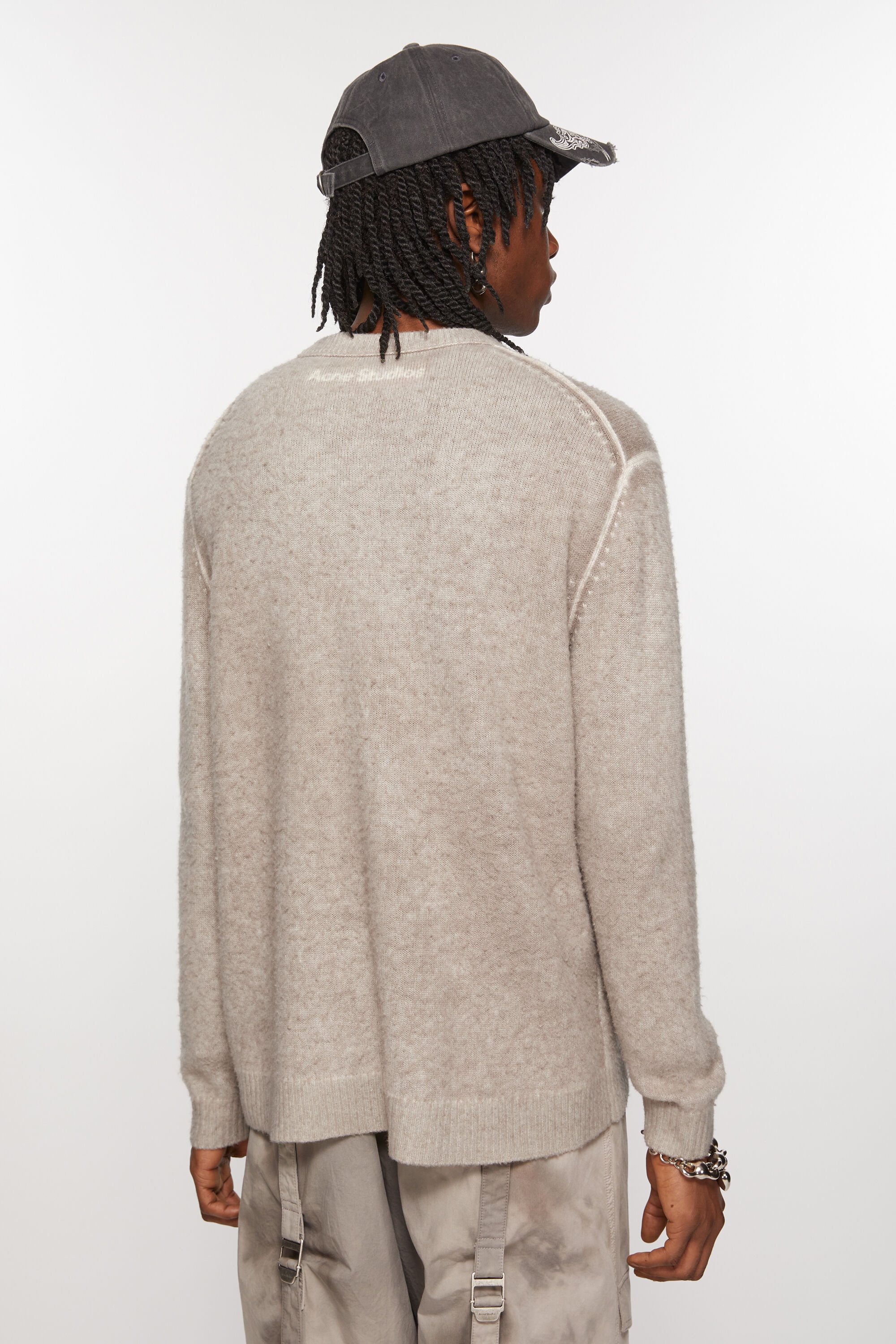 Printed crewneck jumper - Beige - 3