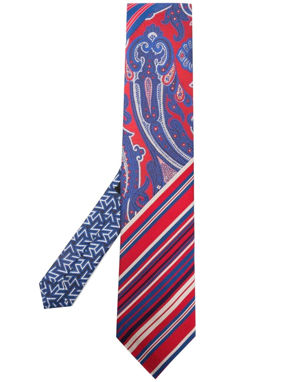 stripe-paisley print tie - 1