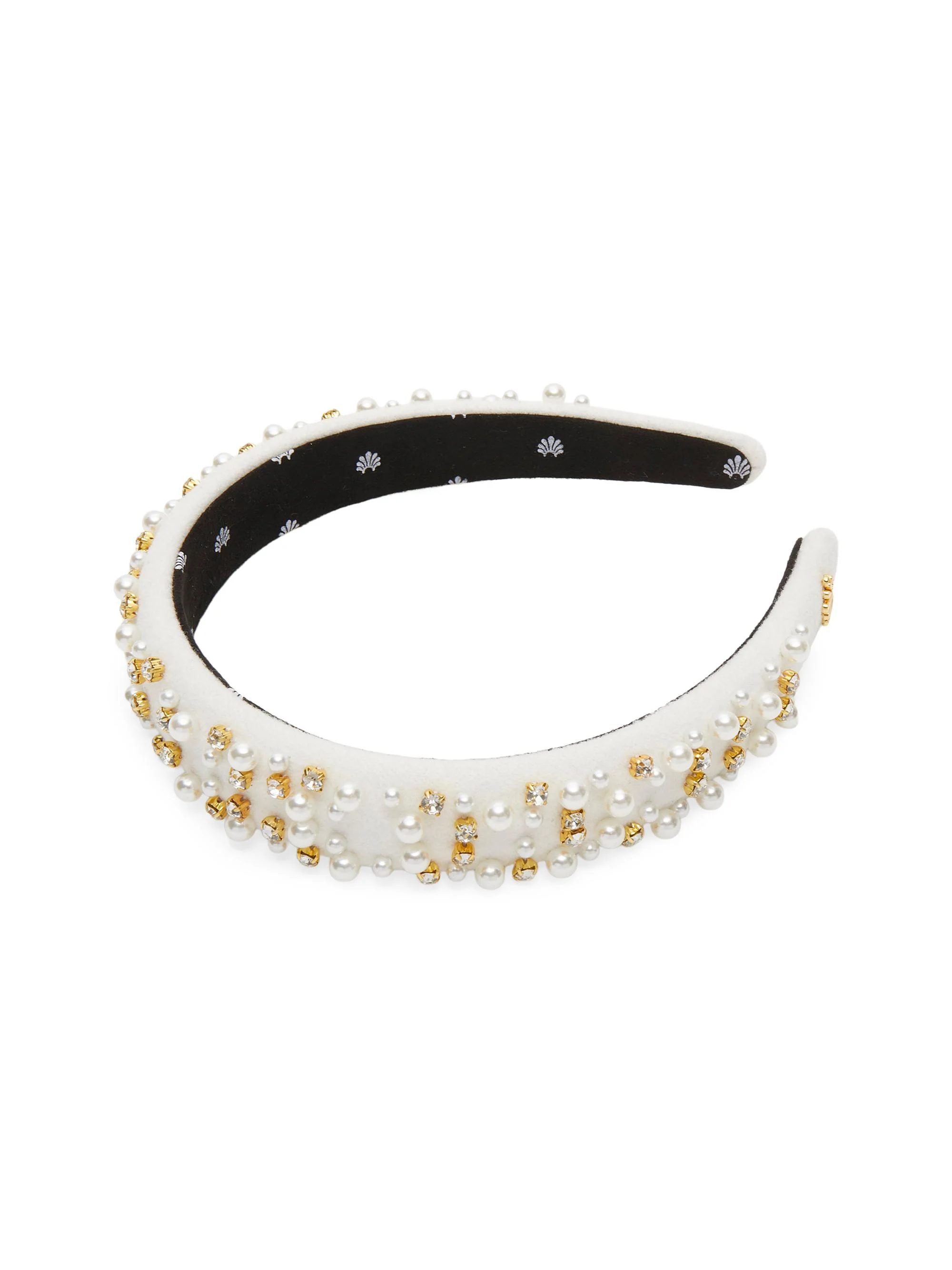 Women's Charlotte 14K Gold-Plated Bead & Imitation Pearl Headband - Ivory - 1