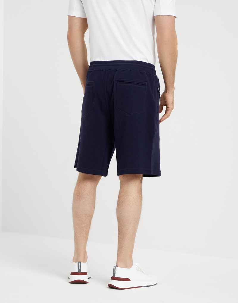 Brunello Cucinelli Techno cotton French terry Bermuda shorts outlook