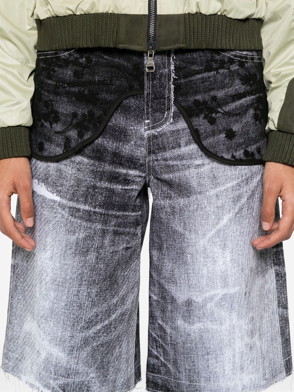 Andersson Bell lace-panels denim shorts | REVERSIBLE