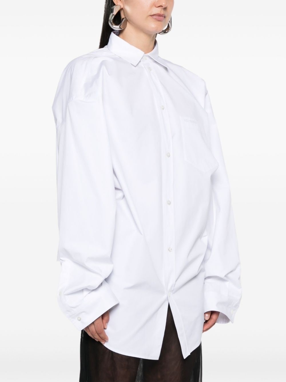 asymmetric poplin shirt - 3