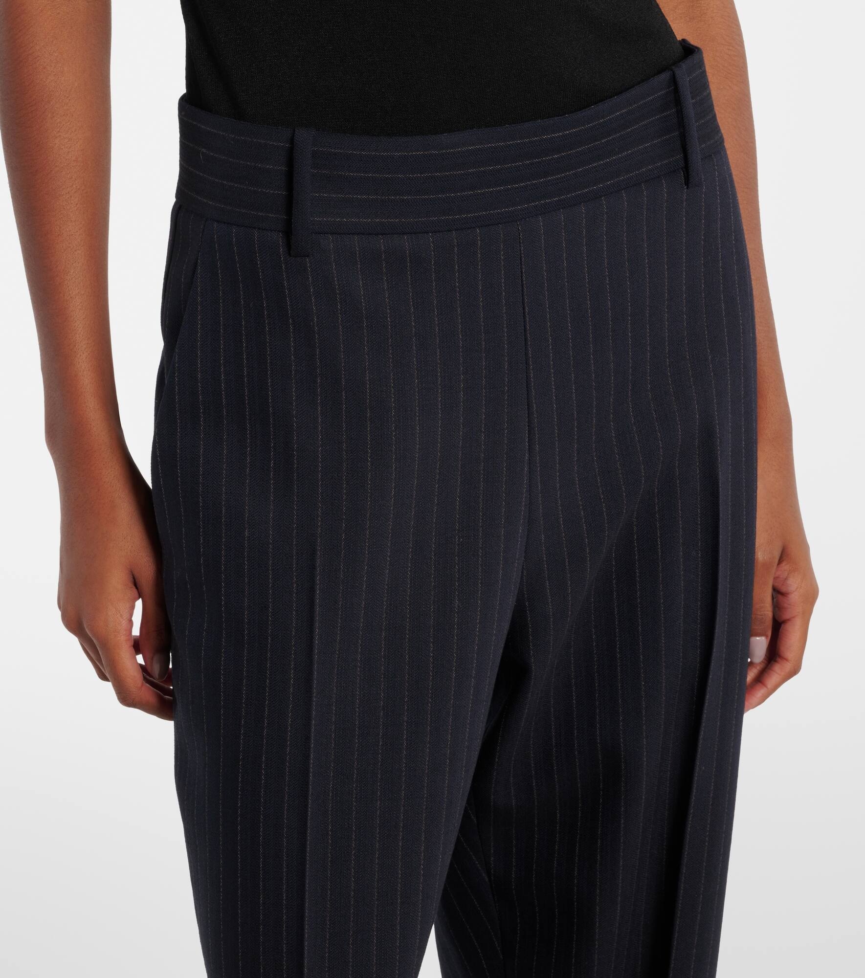 Cambie chalkstripe high-rise straight pants - 4