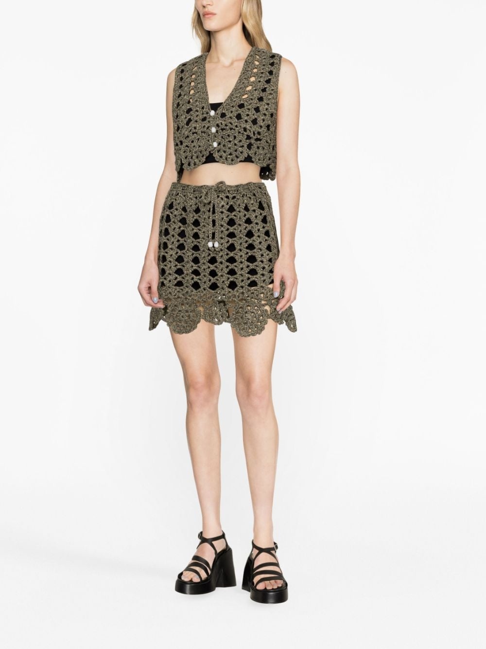 crochet-knit miniskirt - 2