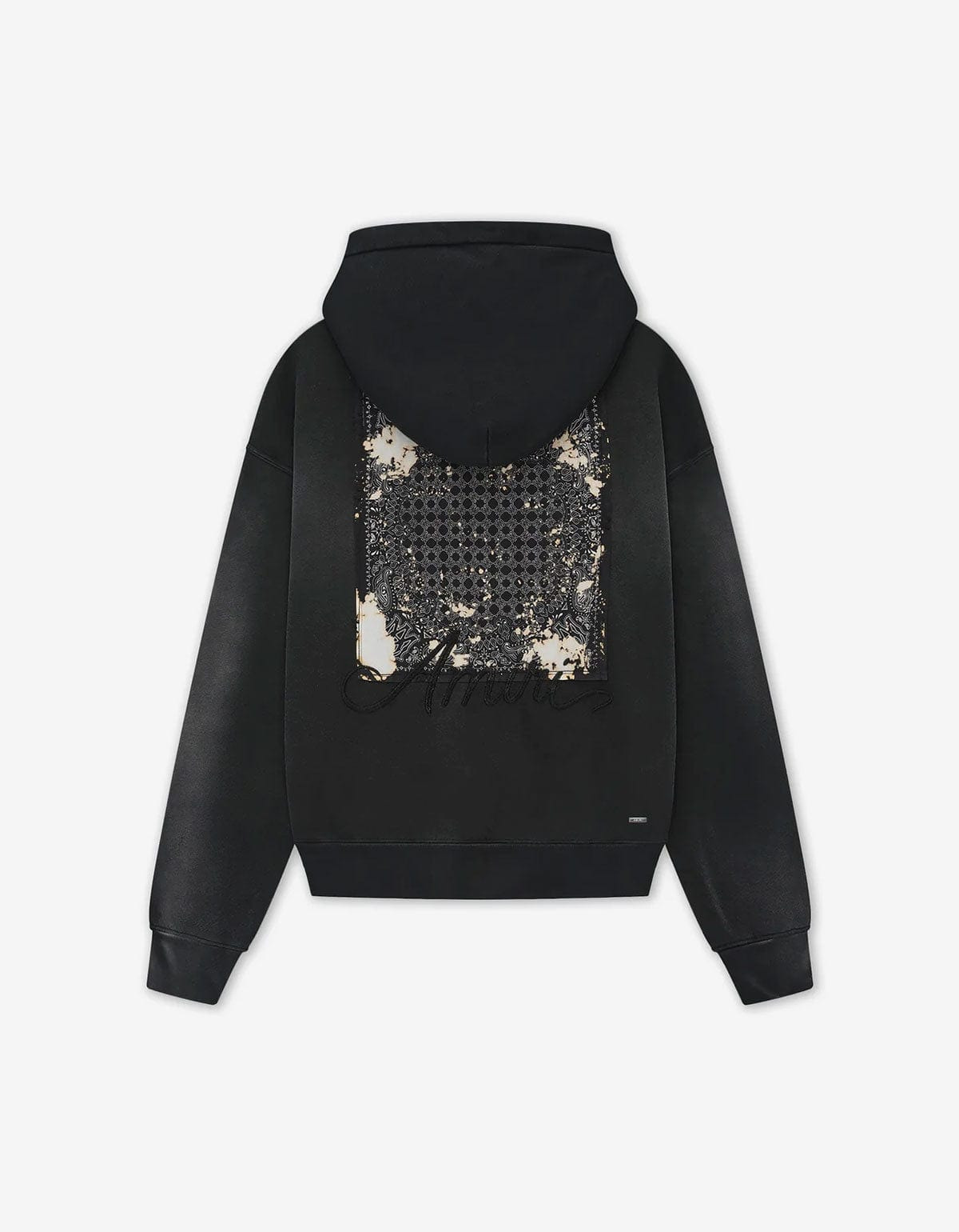 Amiri Black Bleach Bandana Oversized Hoodie - 2