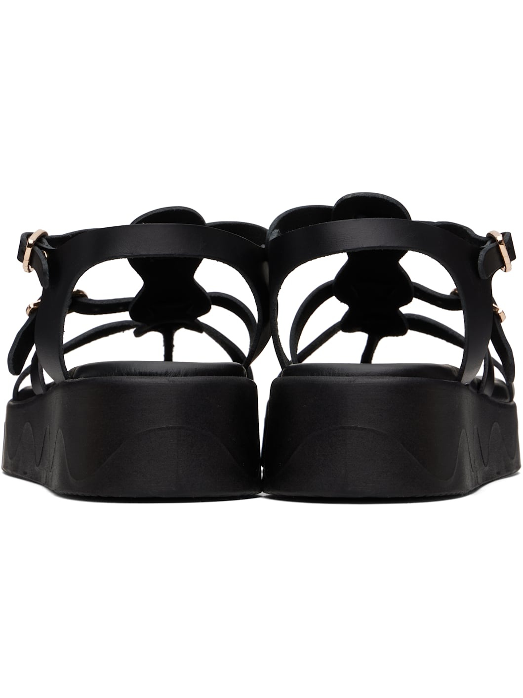 Black Grace Kelly Wave Sandals - 2
