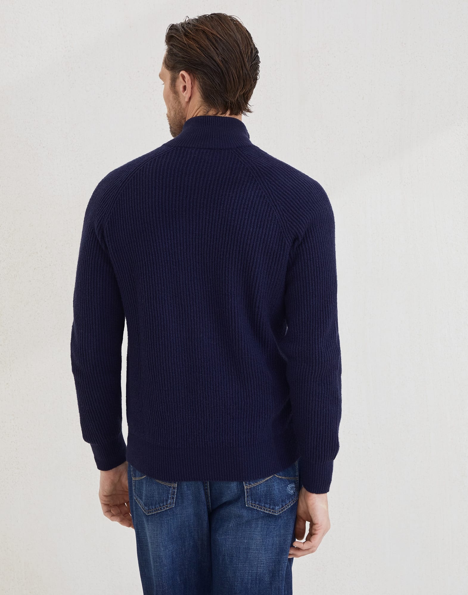 Malfilé cotton English rib cardigan with raglan sleeves and zipper - 2