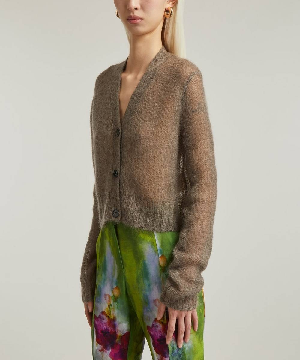 Mohair-Blend Cropped Cardigan - 3