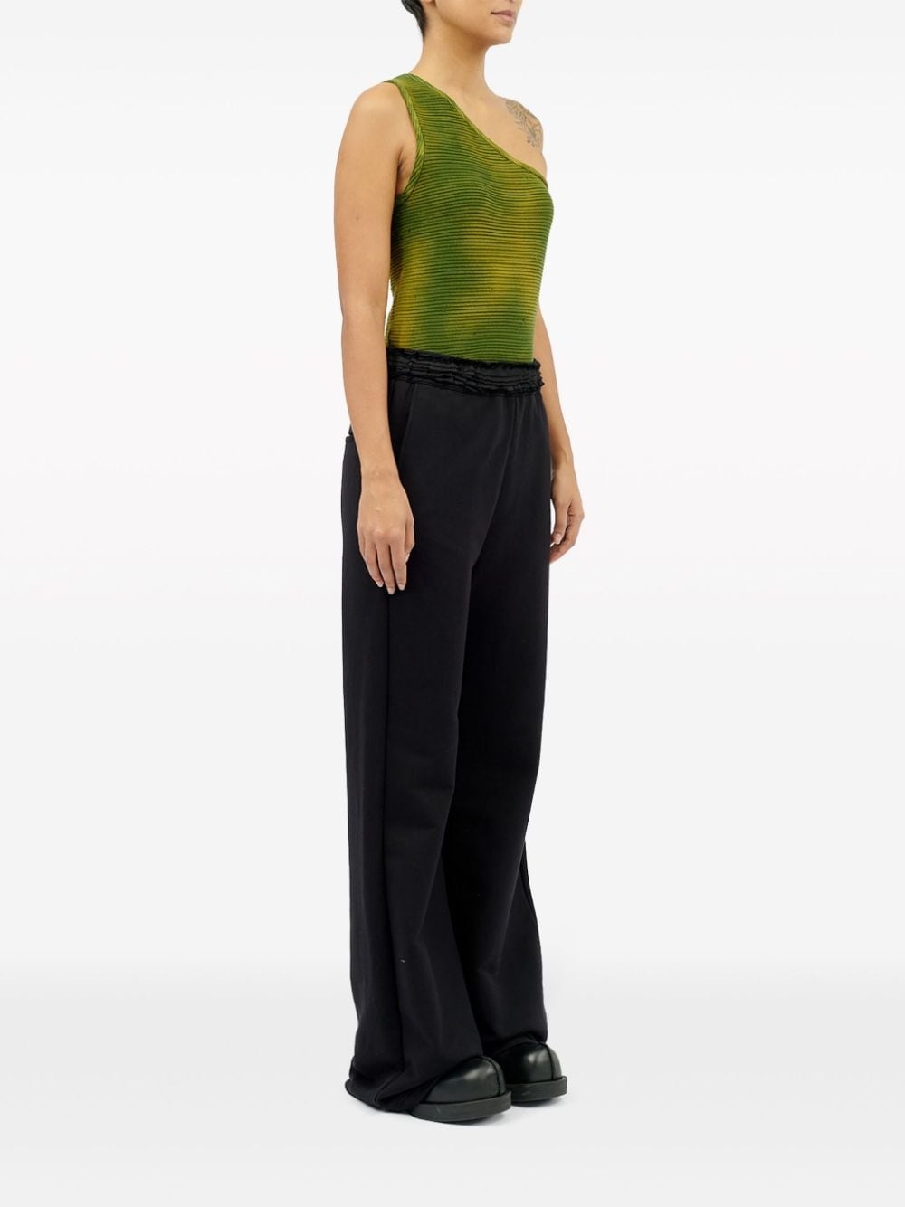 ruffled-waist flared trousers - 3