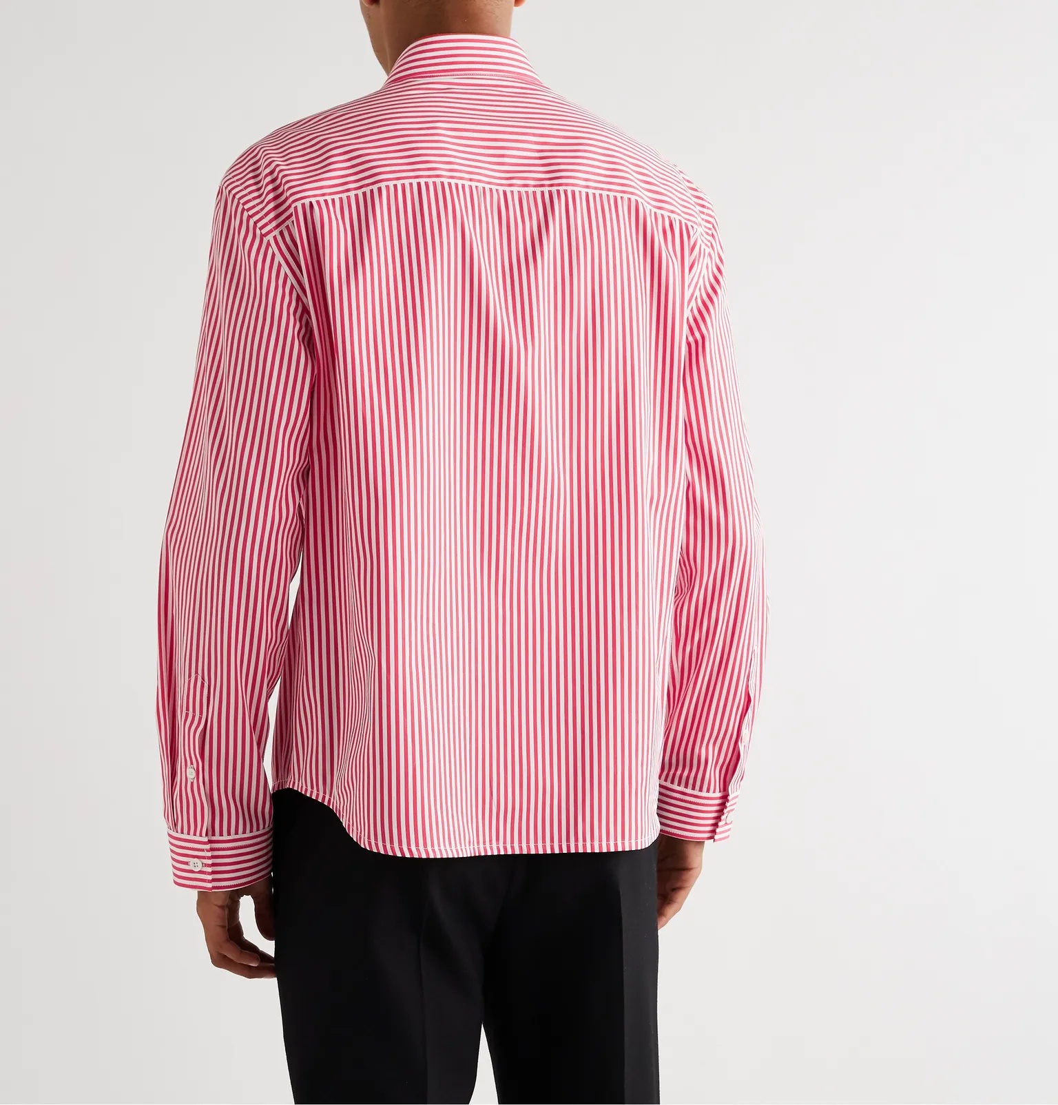 Logo-Embroidered Striped Cotton-Poplin Shirt - 4