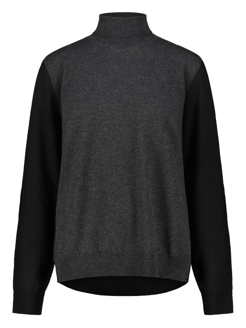 colour block roll-neck sweater 1