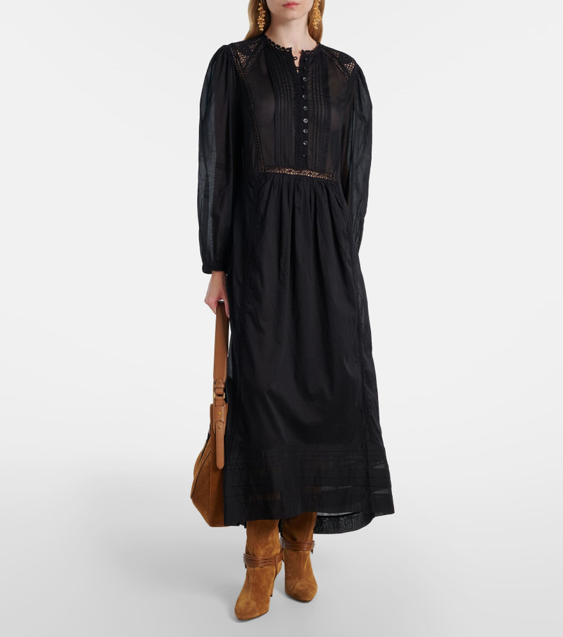 Isabel Marant Étoile Gisela lace-trimmed cotton maxi dress outlook