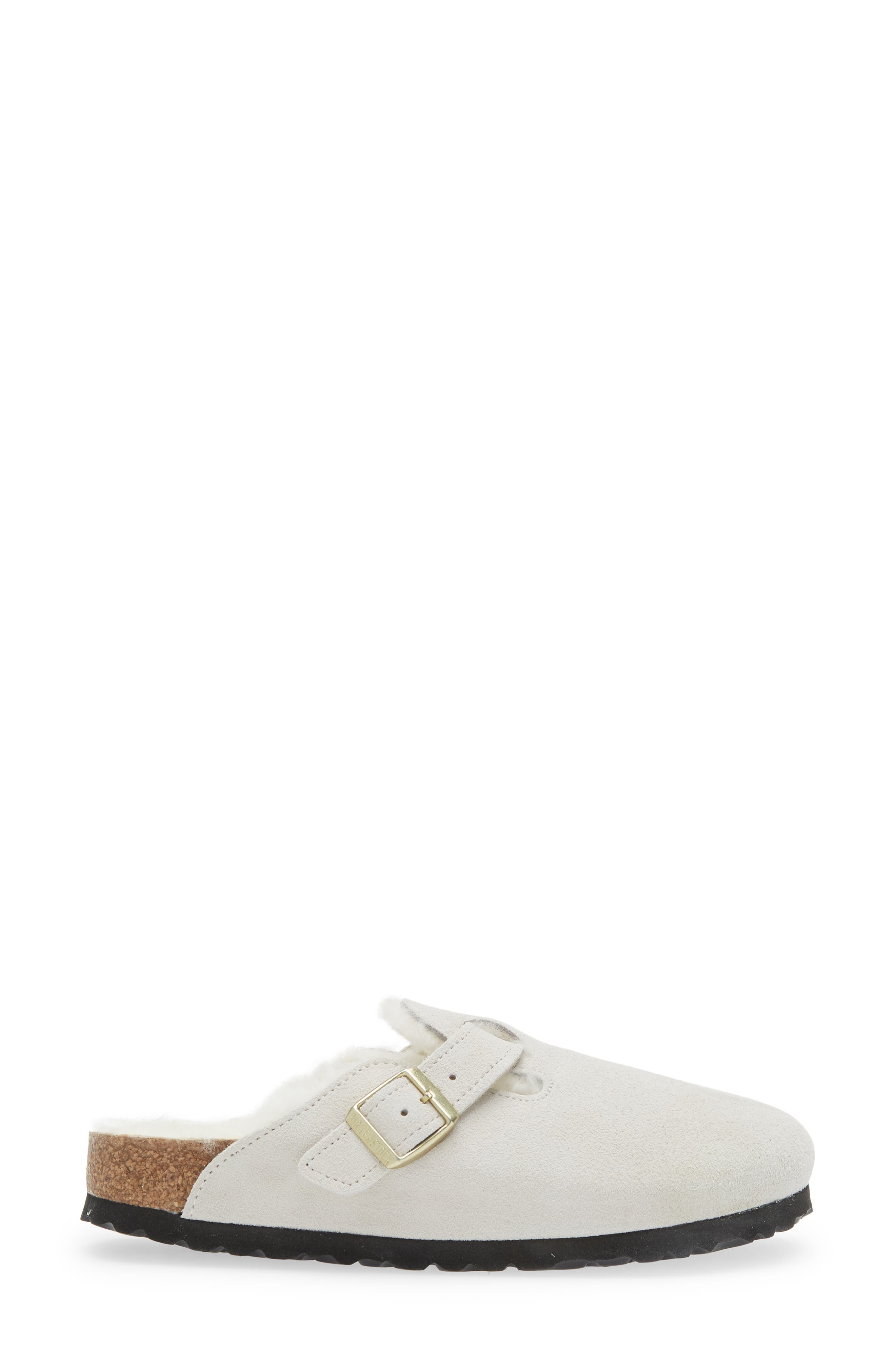 Birkenstock Boston Genuine Shearling Lined Clog in Antique White/Antique White at Nordstrom - 3