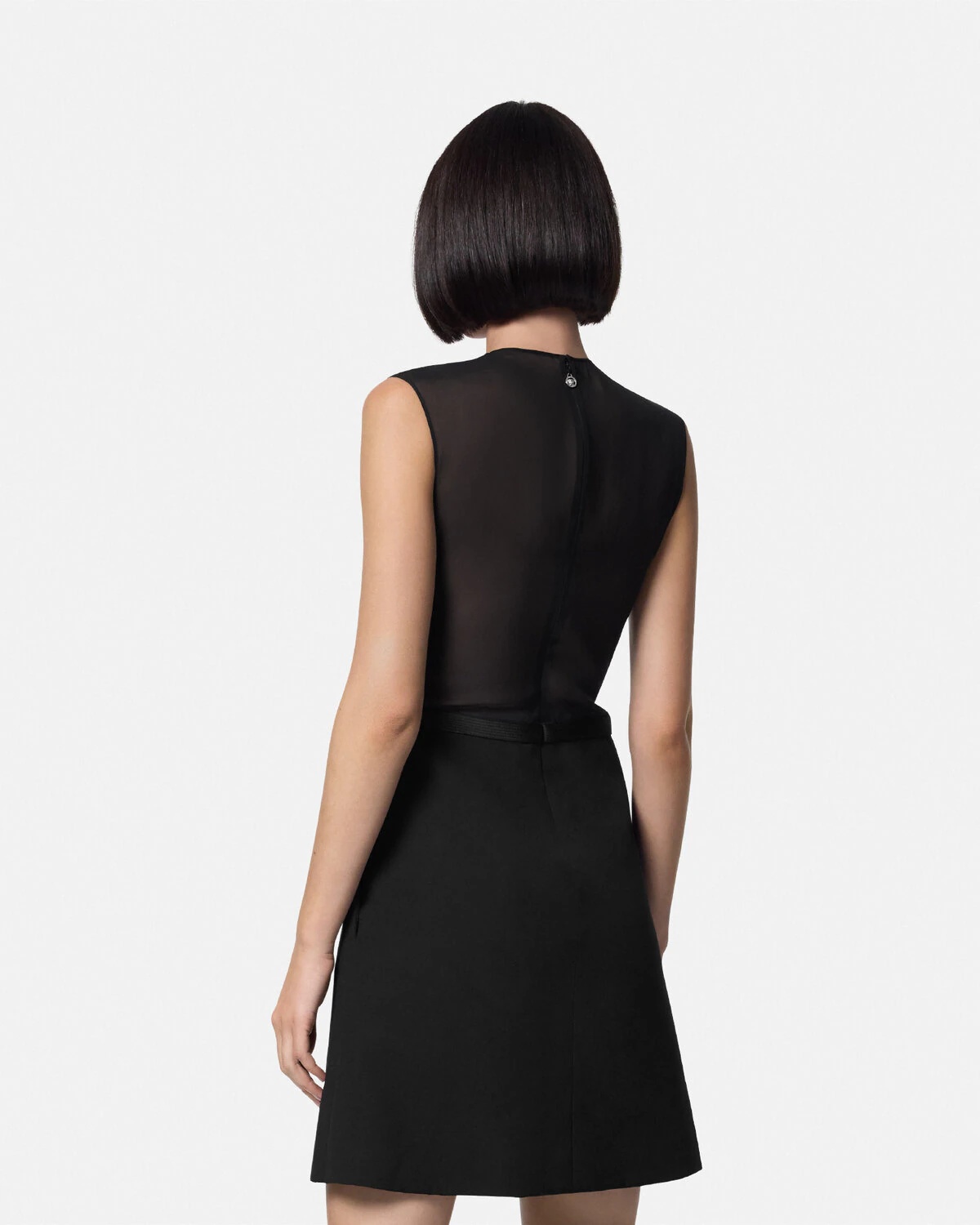 A-Line Silk Georgette Mini Dress - 5