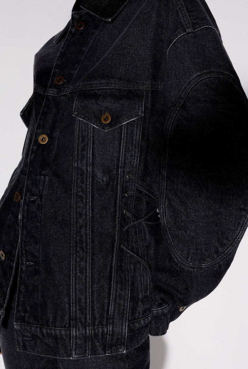 블랙 LACE-UP DENIM JACKET 4