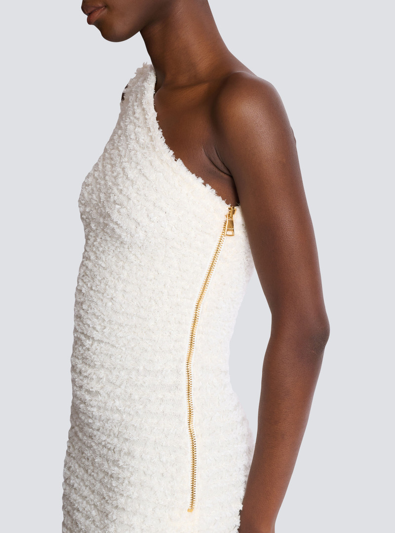 Dotted tweed one-shoulder dress 8