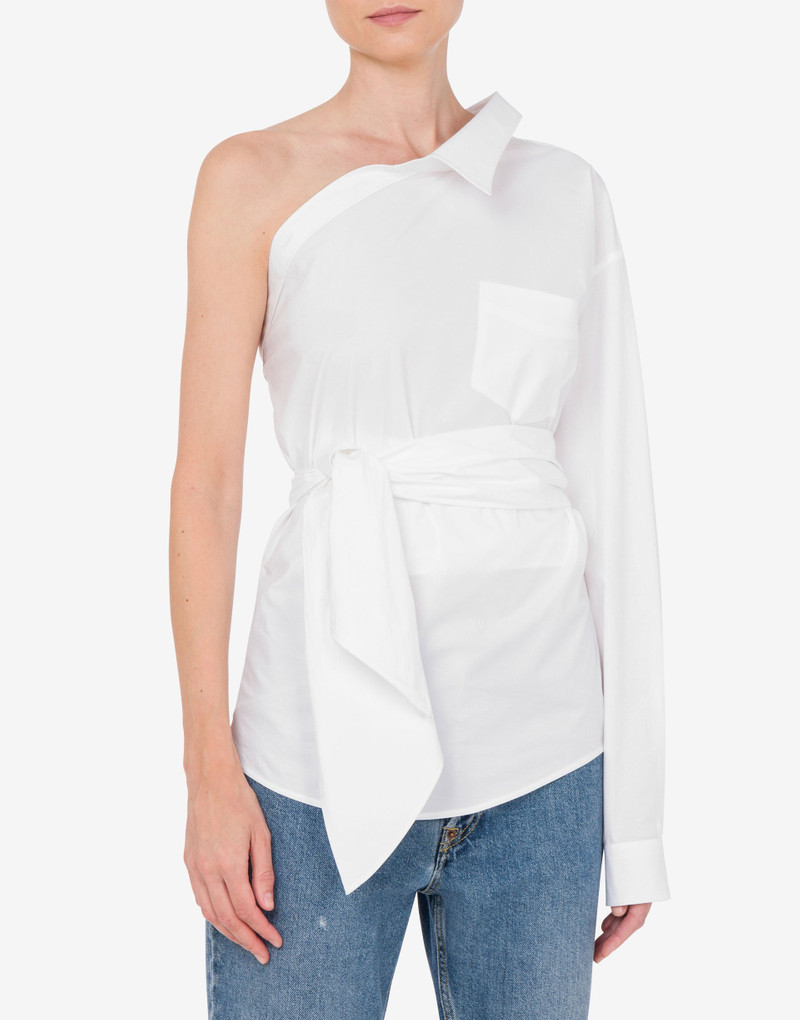 ONE-SHOULDER STRETCH POPLIN SHIRT - 1