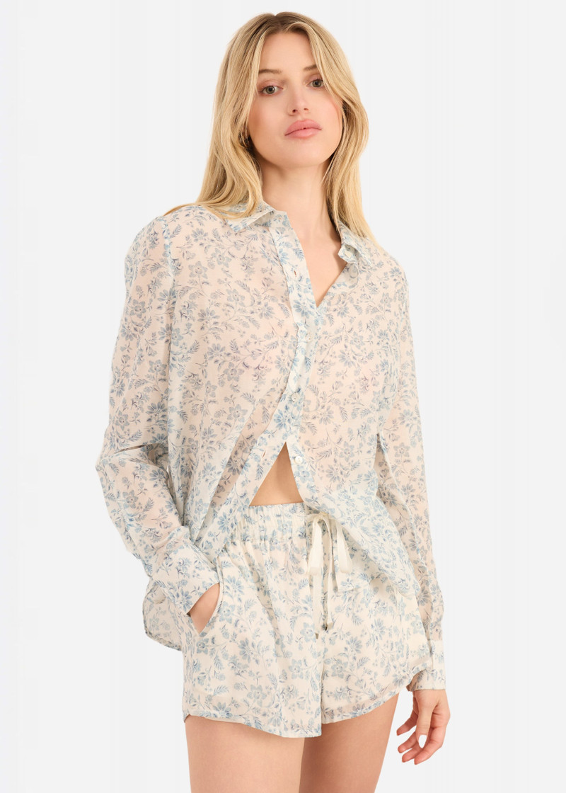 CAMI NYC OSLO SILK COTTON SHORT COASTAL PAISLEY outlook