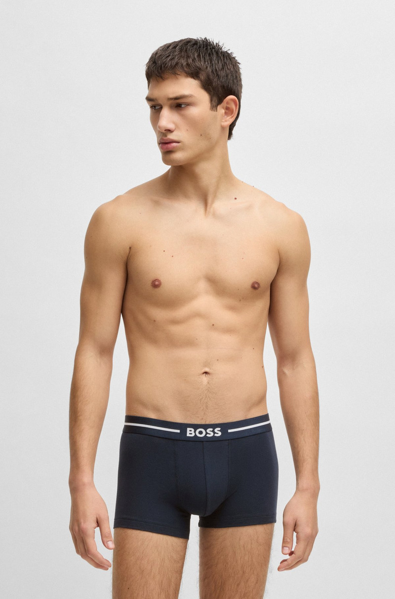 THREE-PACK OF STRETCH-COTTON TRUNKS WITH LOGO WAISTBANDS 2