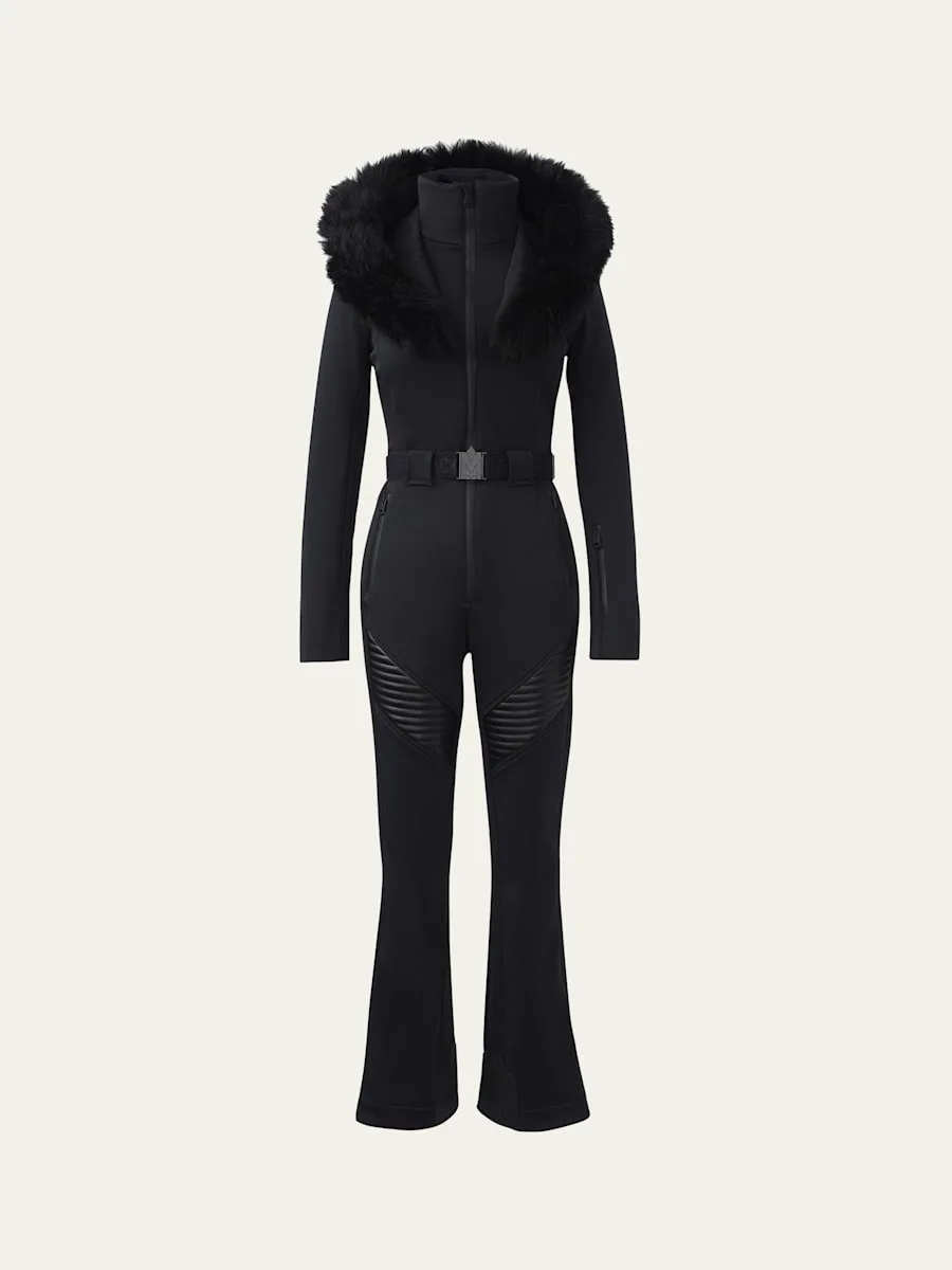 Elle Agile-360 Ski Suit with Removable Hood and Shearling Trim - 1