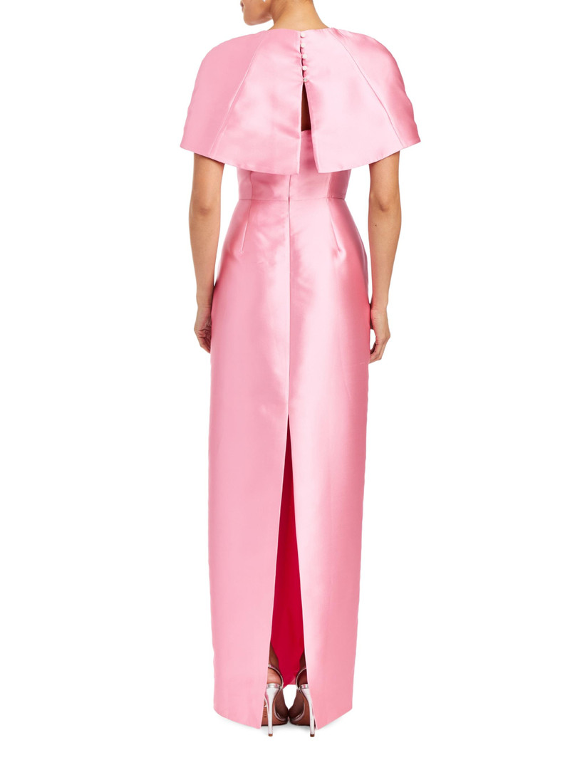 Women's Eve Embellished Convertible-Cape Column Gown - Primrose Pink 4