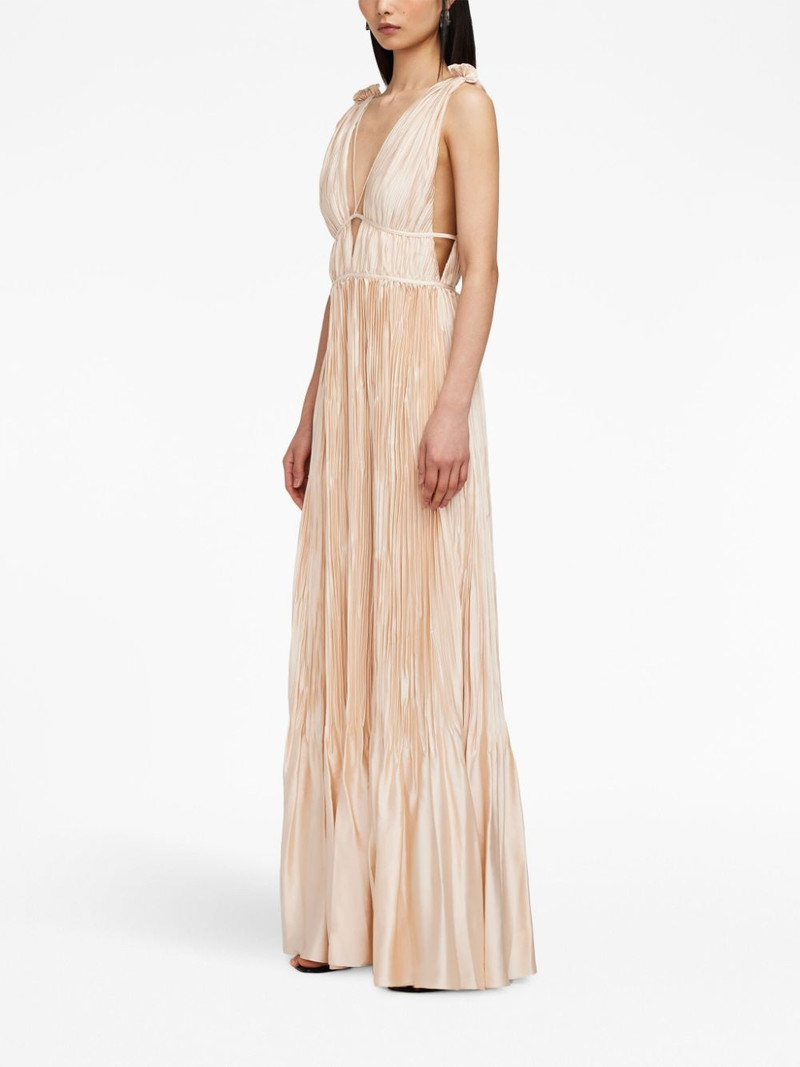 Ostara pleated satin gown 3