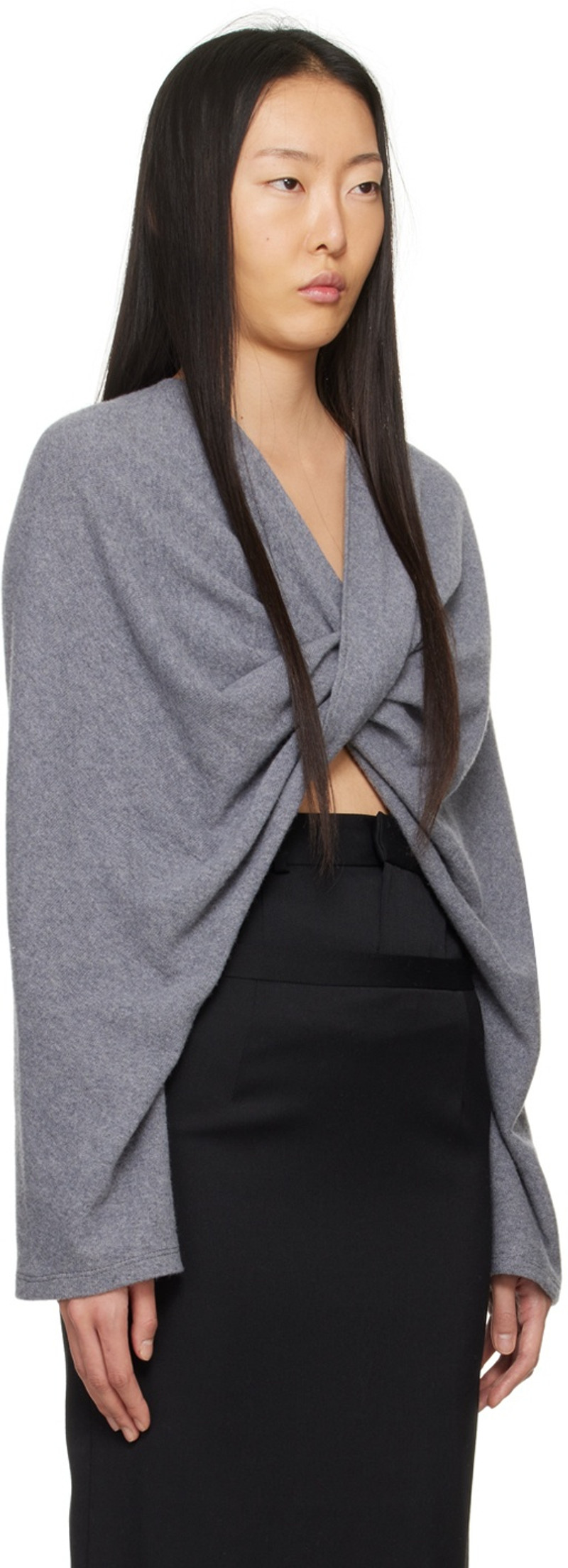 beaufille Gray Twist Sweater outlook