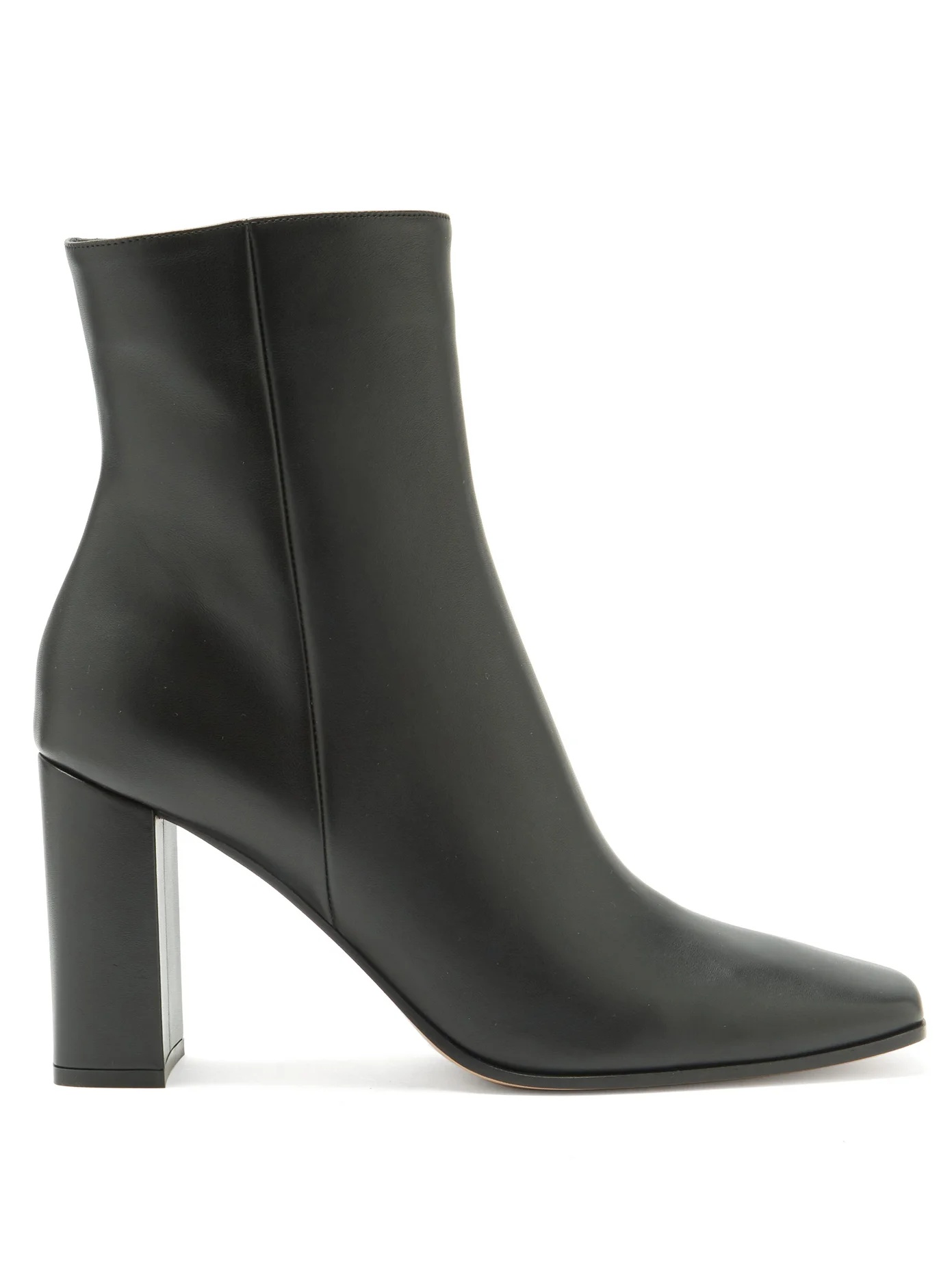 Square-toe 85 leather ankle boots - 1