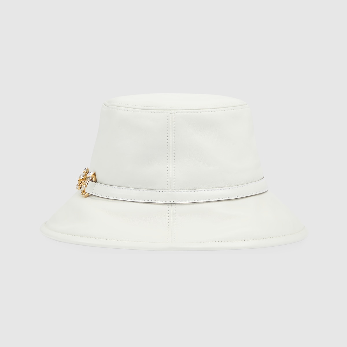 Leather bucket hat with Horsebit - 2