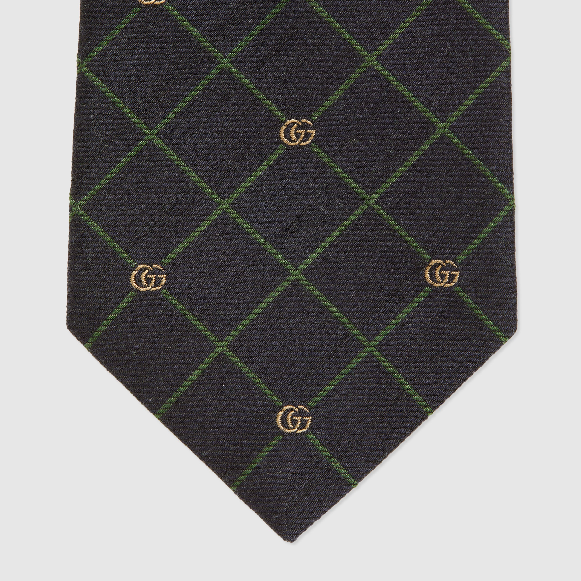 Double G and check silk jacquard tie - 3