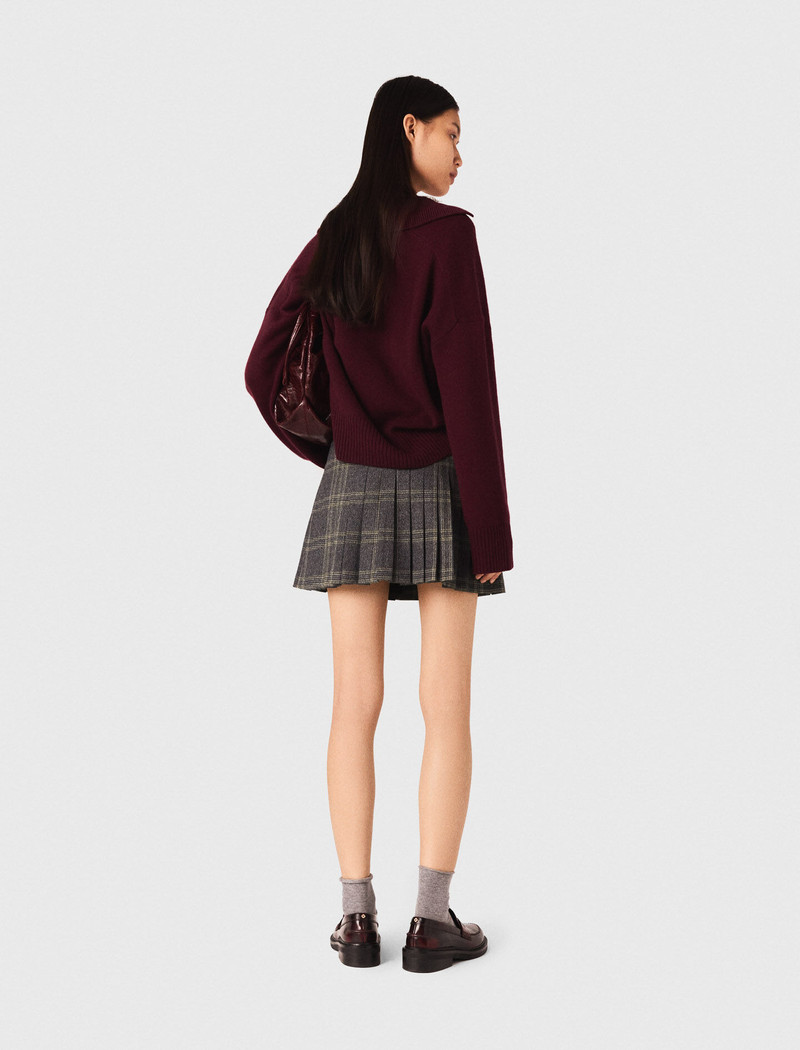 Short pleated checked skirt 4