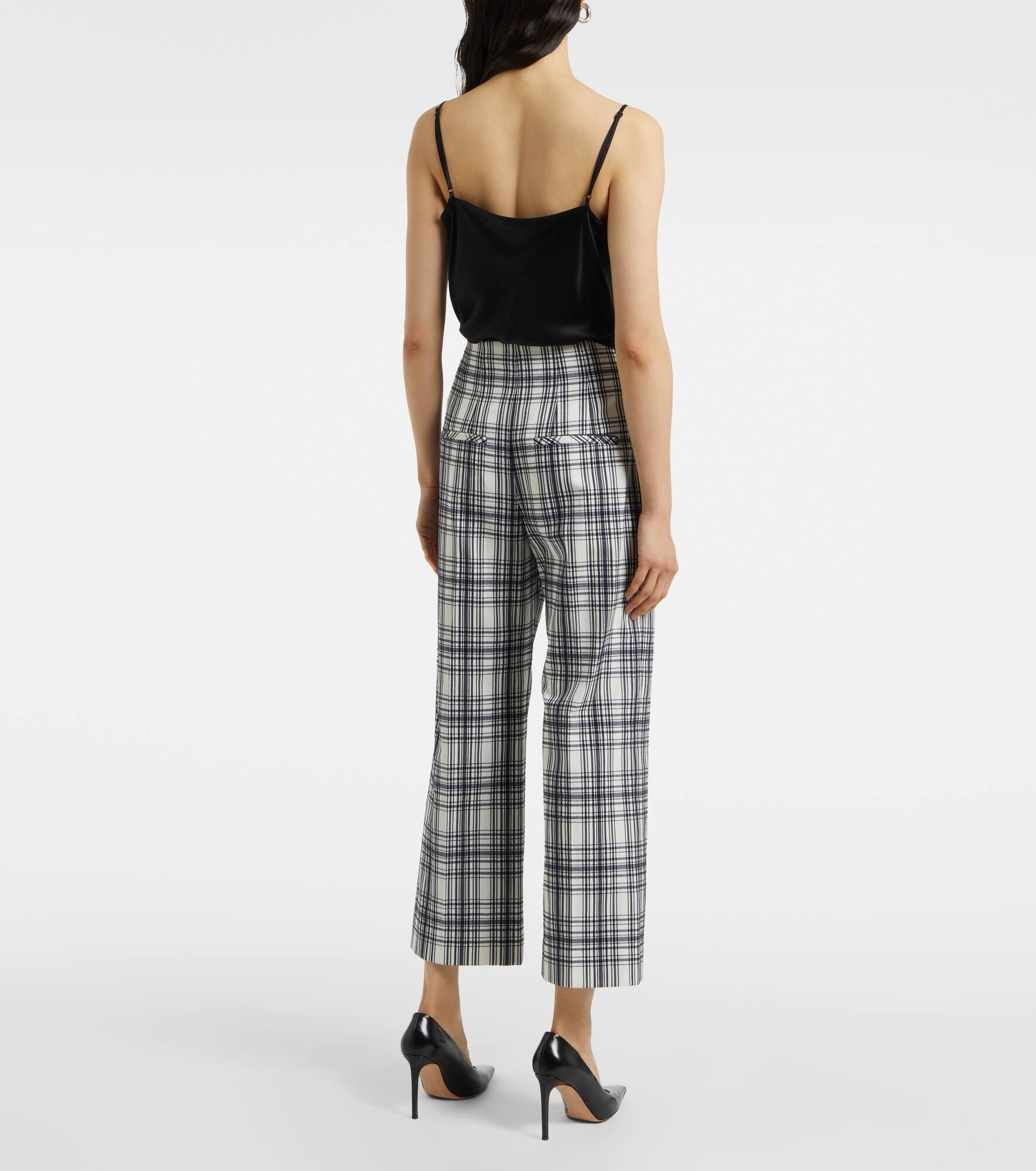 Dova plaid cotton-blend wide-leg pants - 3