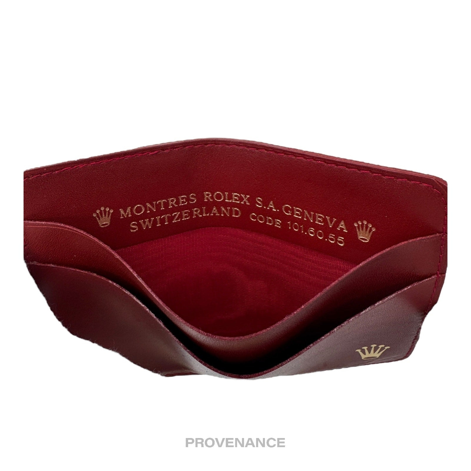 Rolex Card Holder Wallet - Red Leather - 6