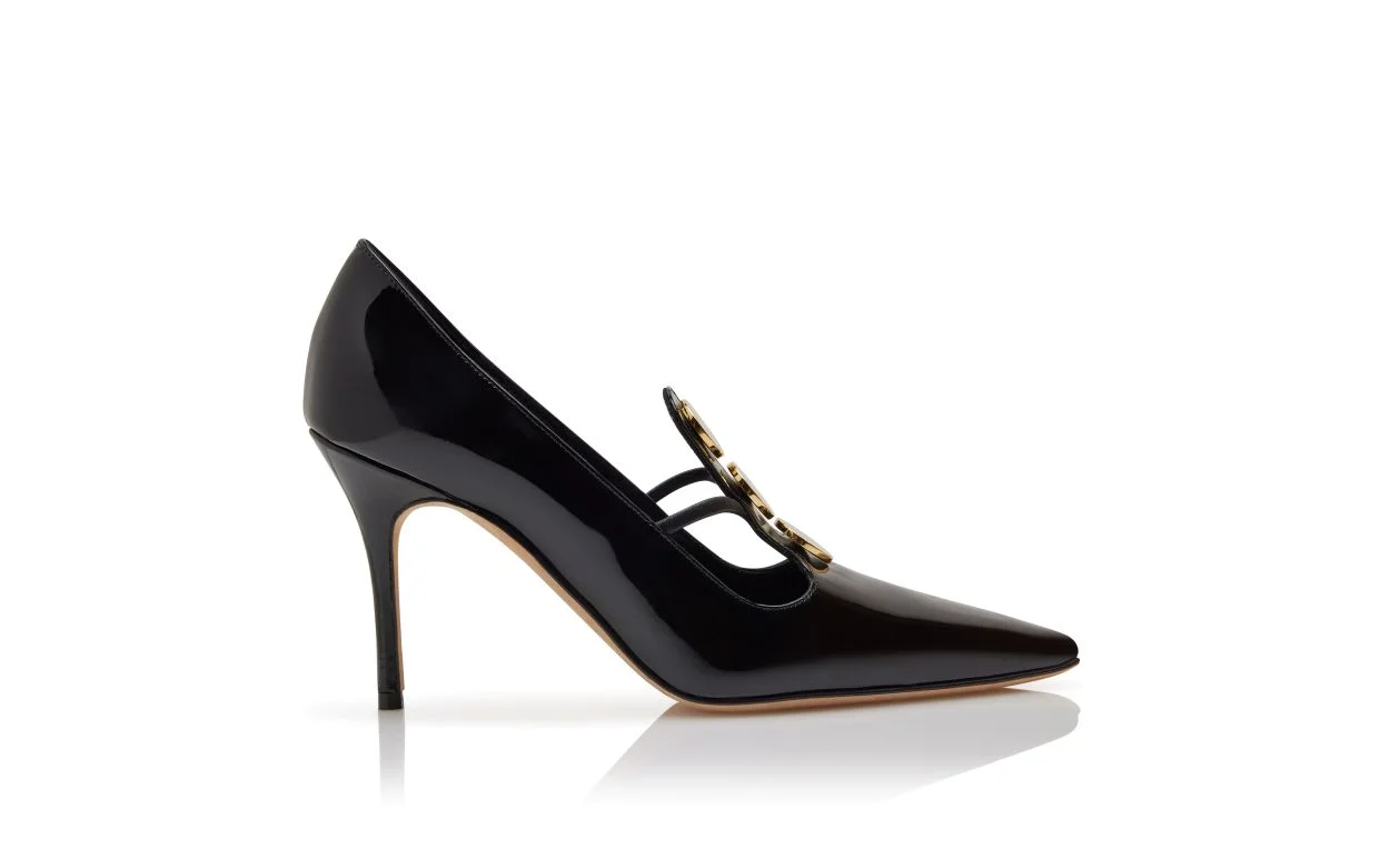 Black Patent Leather Pumps - 1