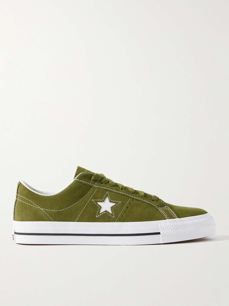 One Star Pro Leather-Trimmed Suede Sneakers - 1