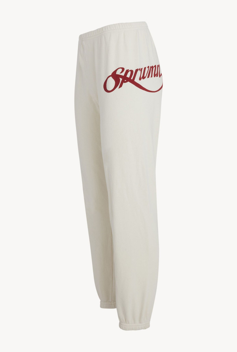 OFF WHITE COTTON LOGO SCRIPT SWEATPANTS 4