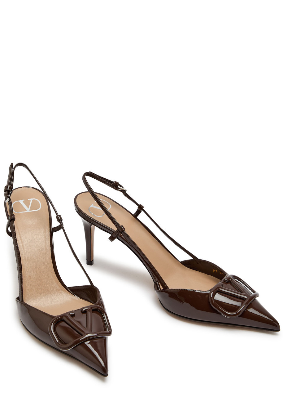 Valentino Vlogo Signature 90 Patent Leather Slingback Pumps - 3
