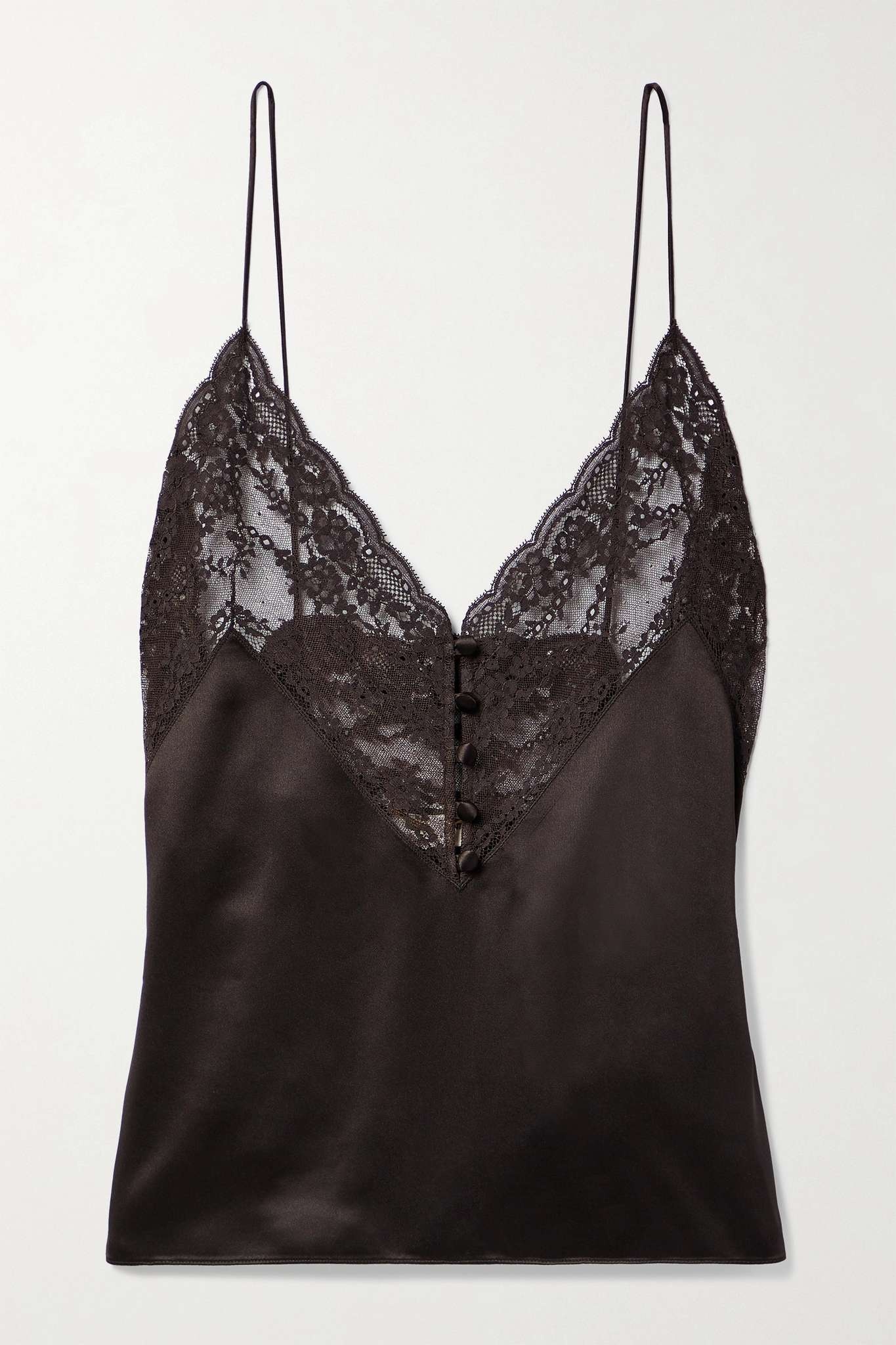 Lace and silk-satin camisole - 1