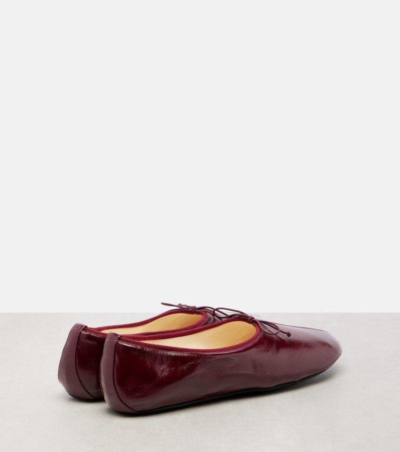 PHOEBE PHILO Gathered leather ballet flats outlook
