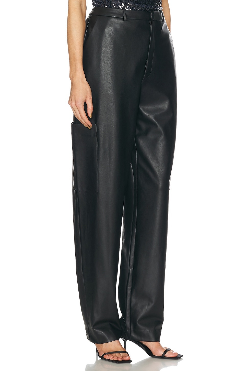 Stretch Faux Leather Tapered Trouser - 2