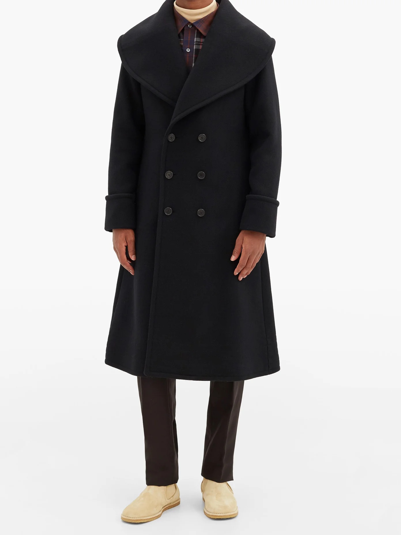 Double-breasted wool-blend overcoat - 2