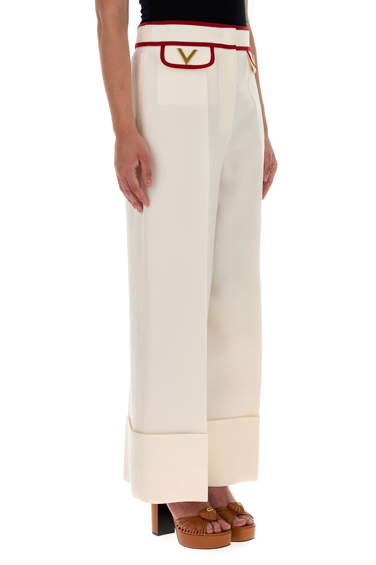 Ivory crepe pant - 3