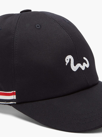 Thom Browne Snake-embroidered cotton baseball cap outlook