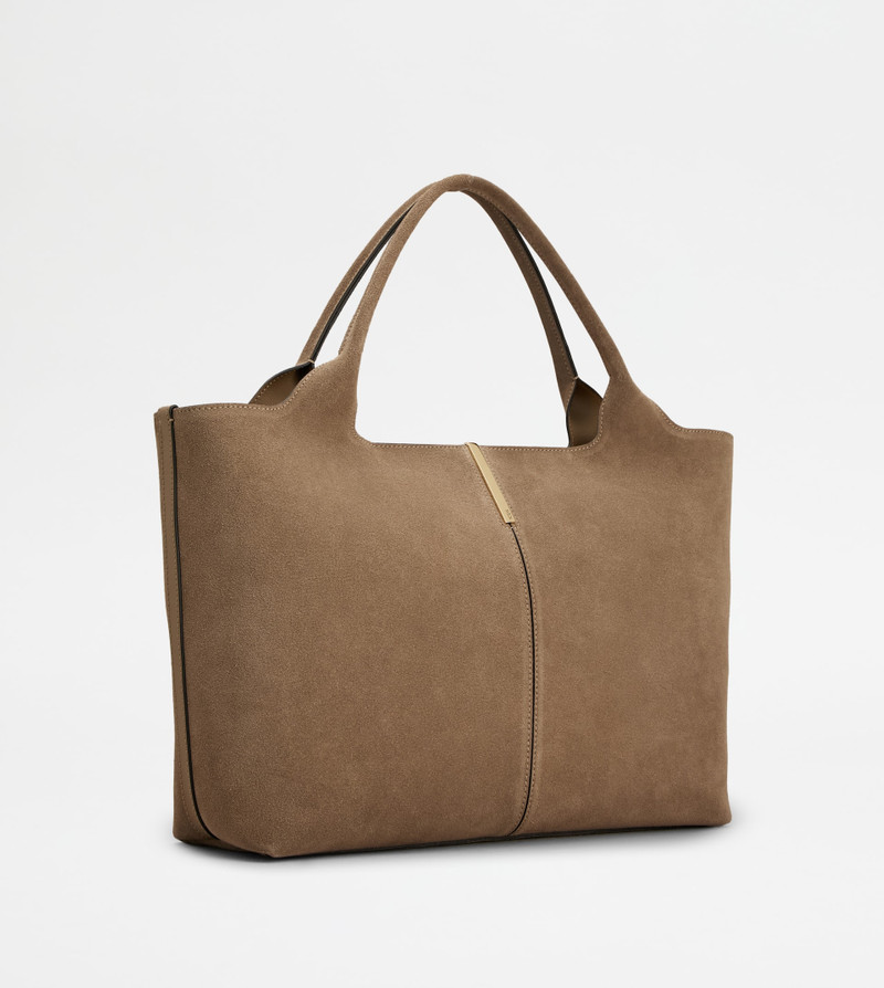 Tod's SHOPPING BAG IN SUEDE MEDIUM-SMALL - BROWN outlook