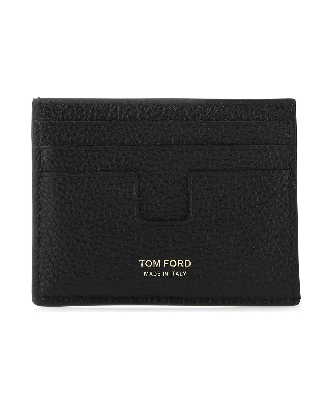 Black Leather Card Holder - 1