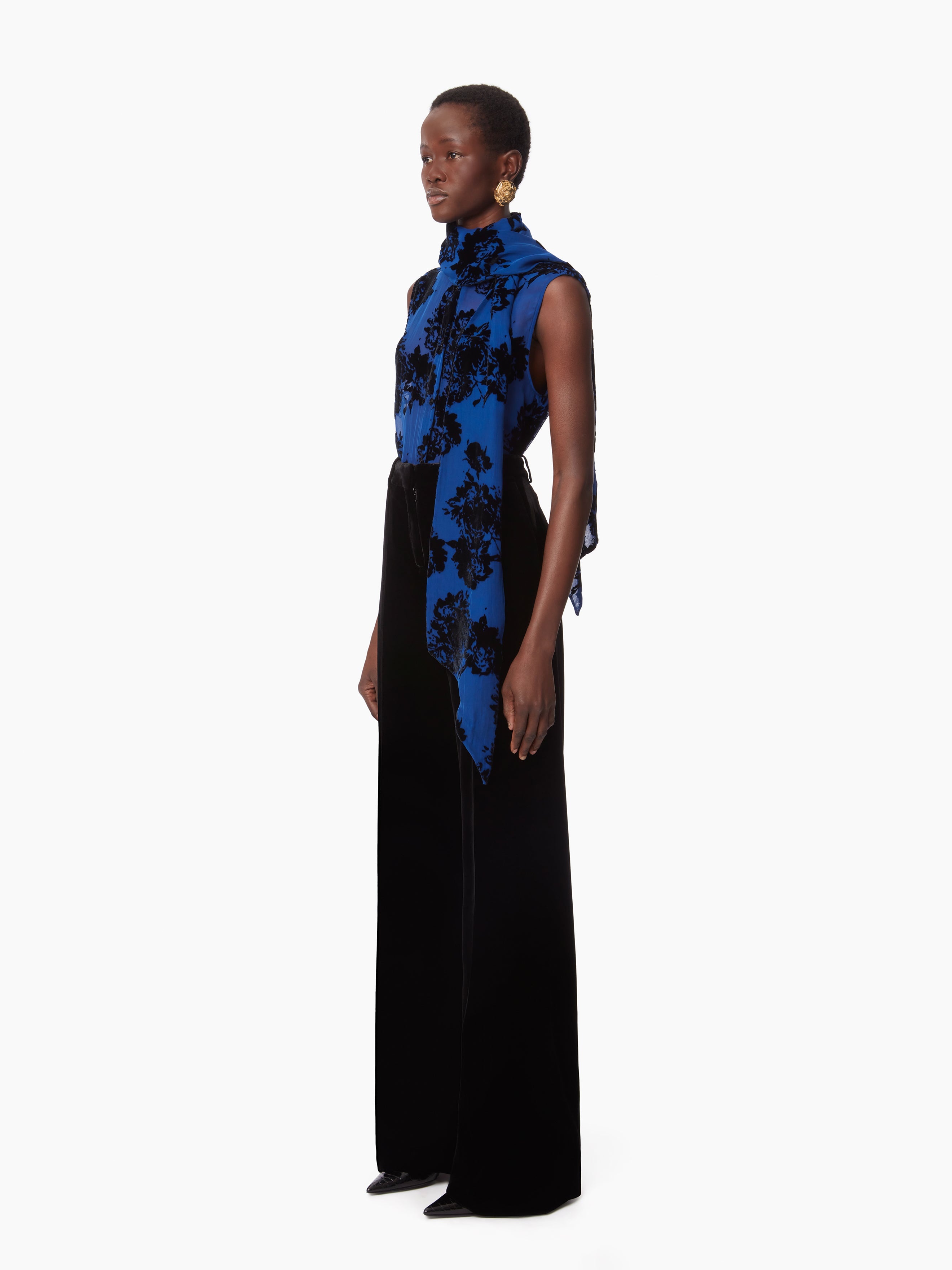 WIDE LEG VELVET PANTS - 3