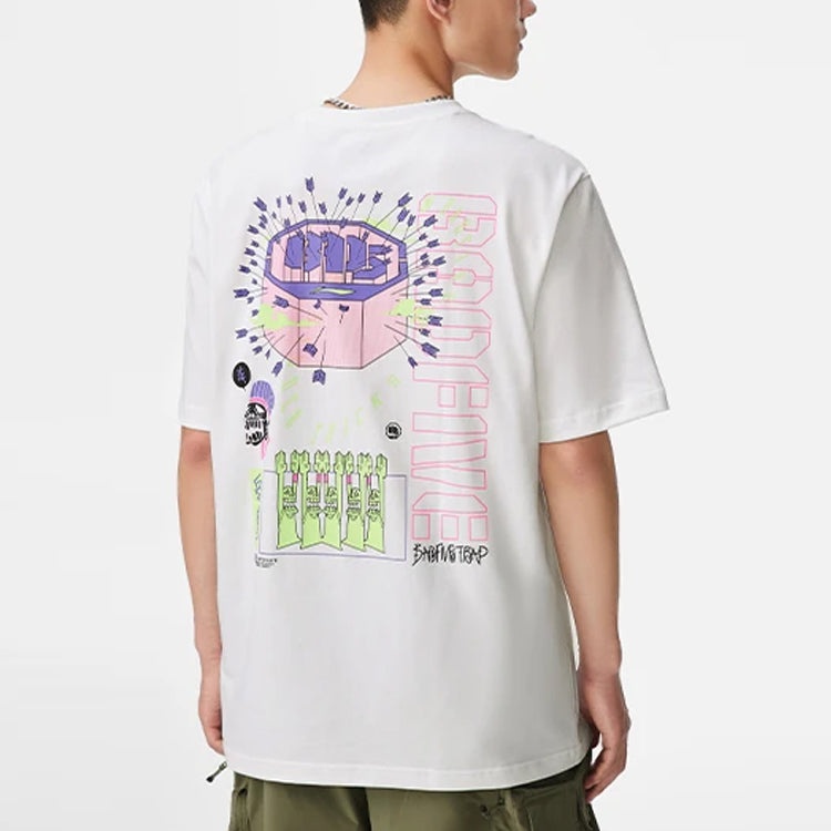 Li-Ning BadFive Trap Graphic Loose Fit T-shirt 'White' AHSS373-2 - 4